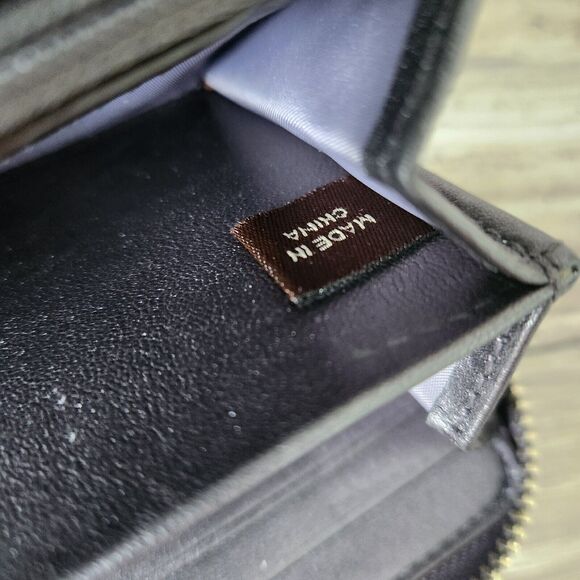 Coach Exotic Vintage Emboss Leather Cobalt Blue Snakeskin Accordion Large Wallet - Picture 10 of 12